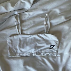 White Gymshark Bandeau sports bra